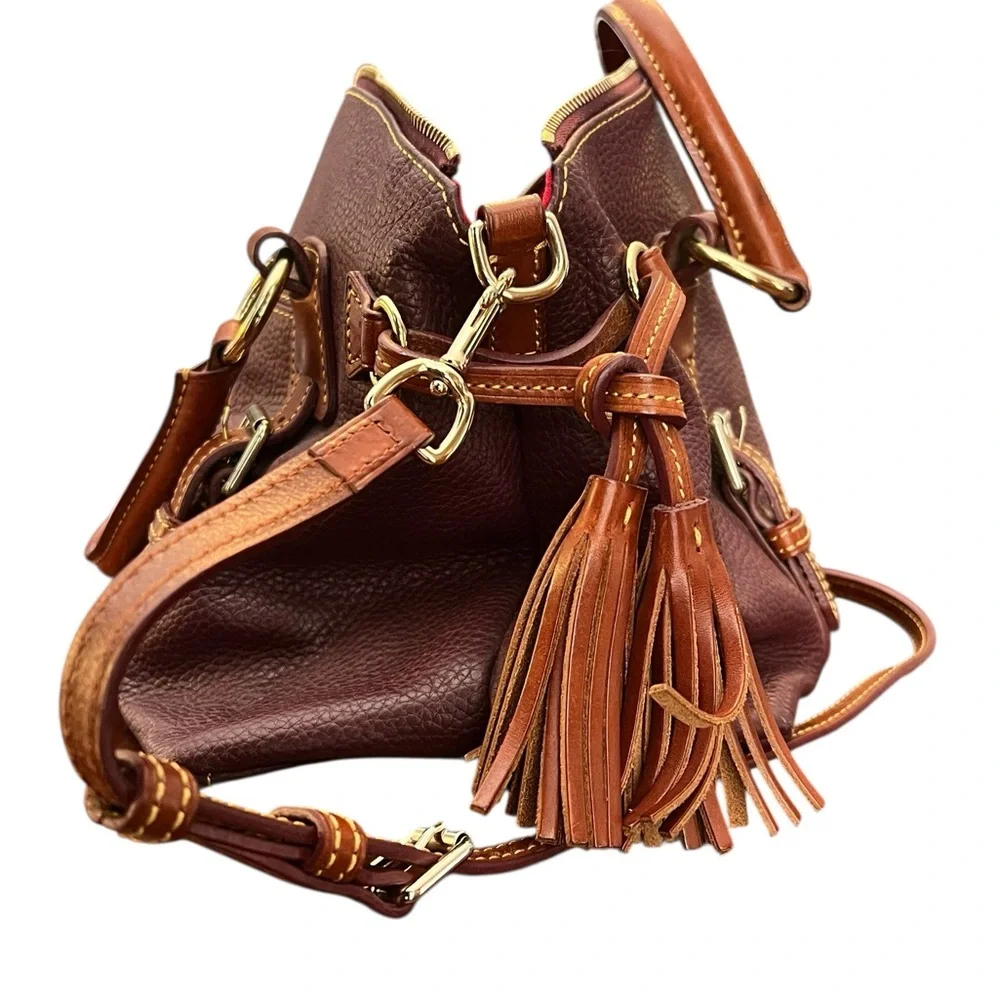 Dooney & Bourke Rich Brown Leather Satchel - Picture 6 of 11